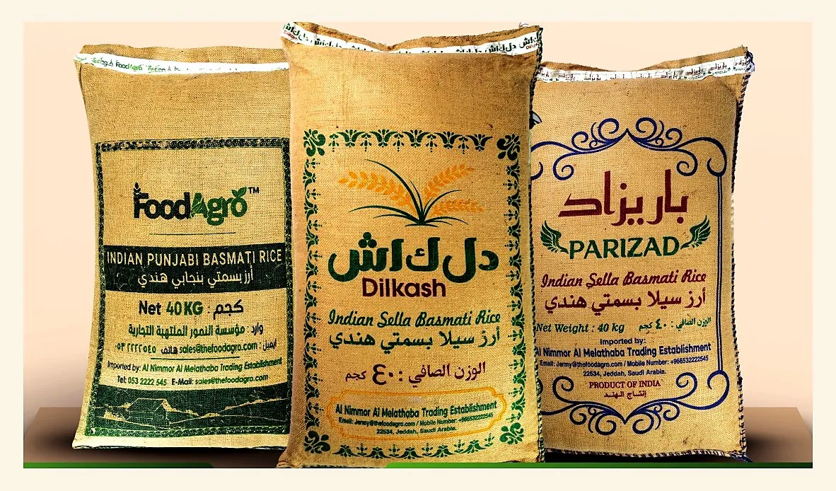 FoodAgro, Dilkash and Parizad basmati rice bags